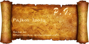 Pajkos Ipoly névjegykártya